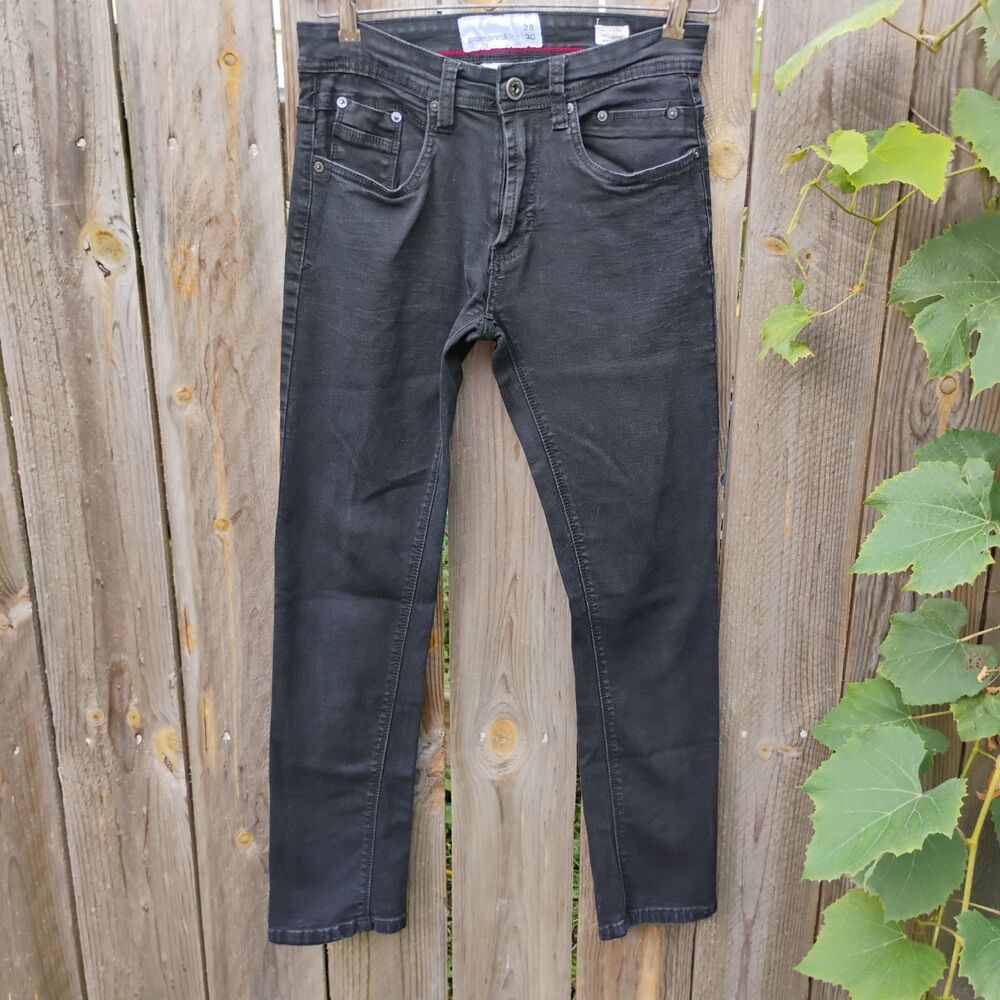 Paper Denim & Cloth Mens Black Slim Fit Stretch Jeans Size 28 x 30 Dark Wash